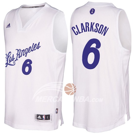 Maglia NBA Christmas 2016 Jordan Clarkson Los Angeles Lakers Bianco